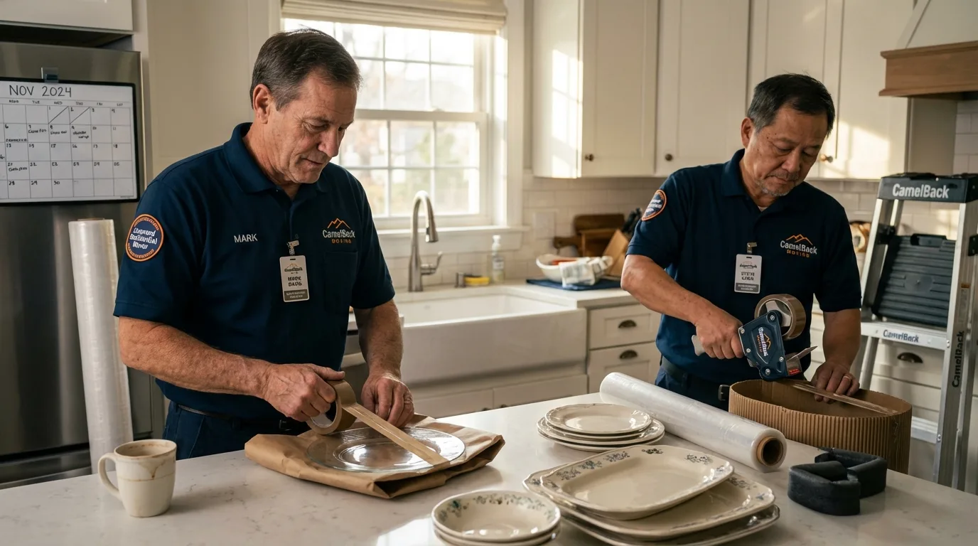 Professional crew packing kitchen dishware in Goodlettsville, TN