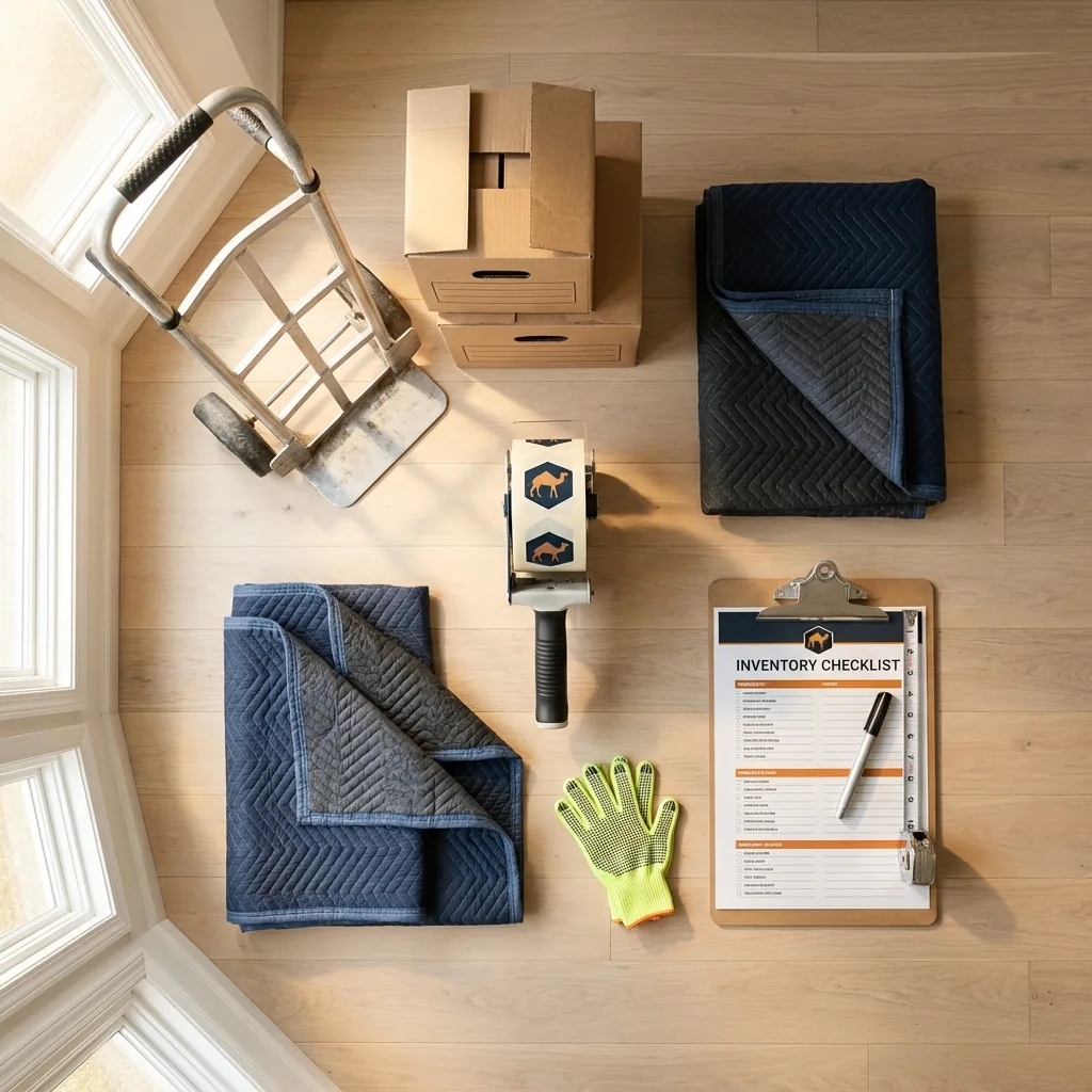 Professional moving supplies and packing materials layout for Goodlettsville residential relocations